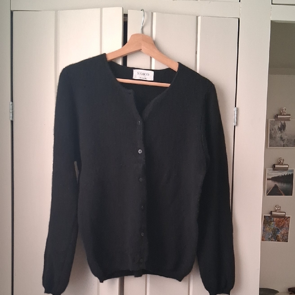 Beachwood Baby Bianca Cashmere Cardigan Sweater Black Medium